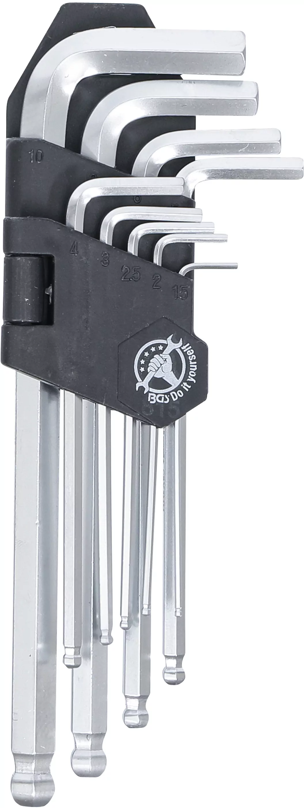 Winkelschlüssel-Satz | Innensechskant / Innensechskant mit Kugelkopf 1,5 - 10 mm | 9-tlg.