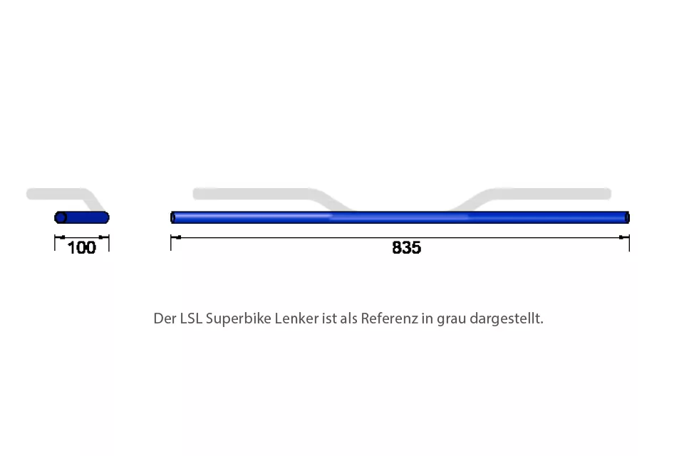 LSL 7/8 Zoll Stahl-Lenker Drag Bar Wide LD2 mit ABE
