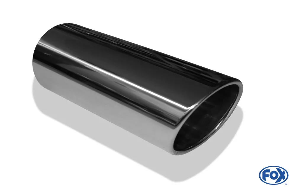 Anschweißendrohr Typ 32  129x106 mm / Länge: 300 mm  - oval / eingerollt / 19° abgeschrägt / ohne Absorber