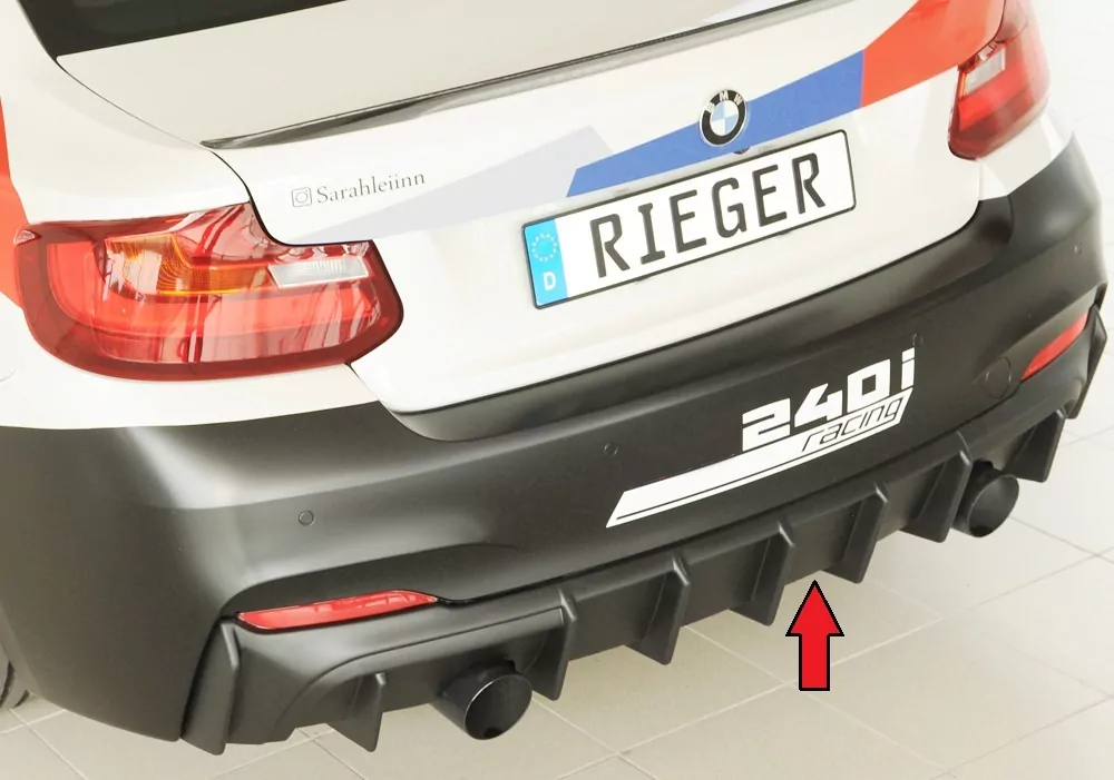 Rieger Heckeinsatz matt schwarz für BMW 2er F23  (1C) Cabrio 07.17- (ab Facelift) LCI