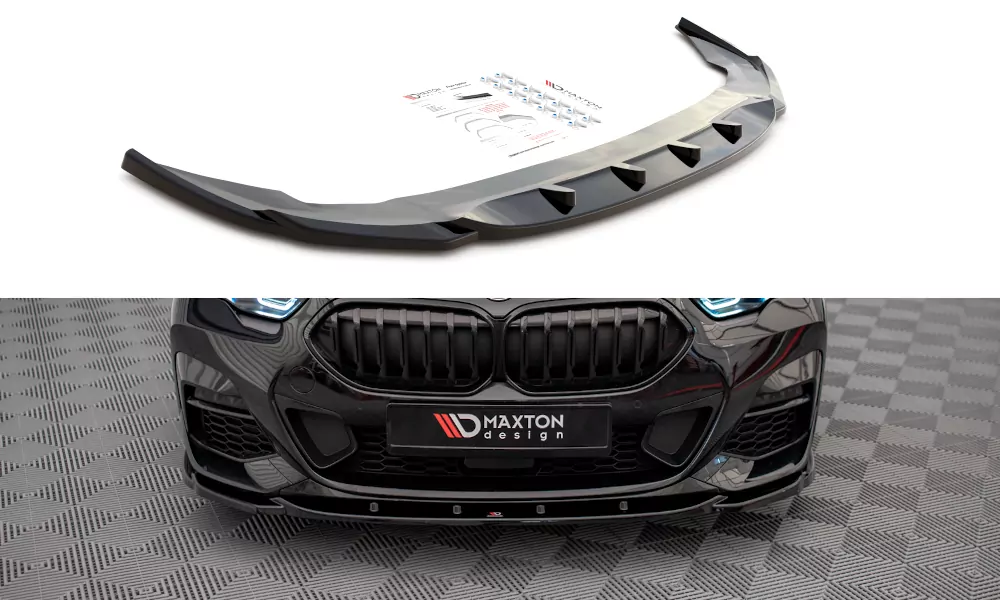 Front Ansatz V.1 Für BMW 2 Gran Coupe M-Paket / M235i F44 Schwarz Hochglanz