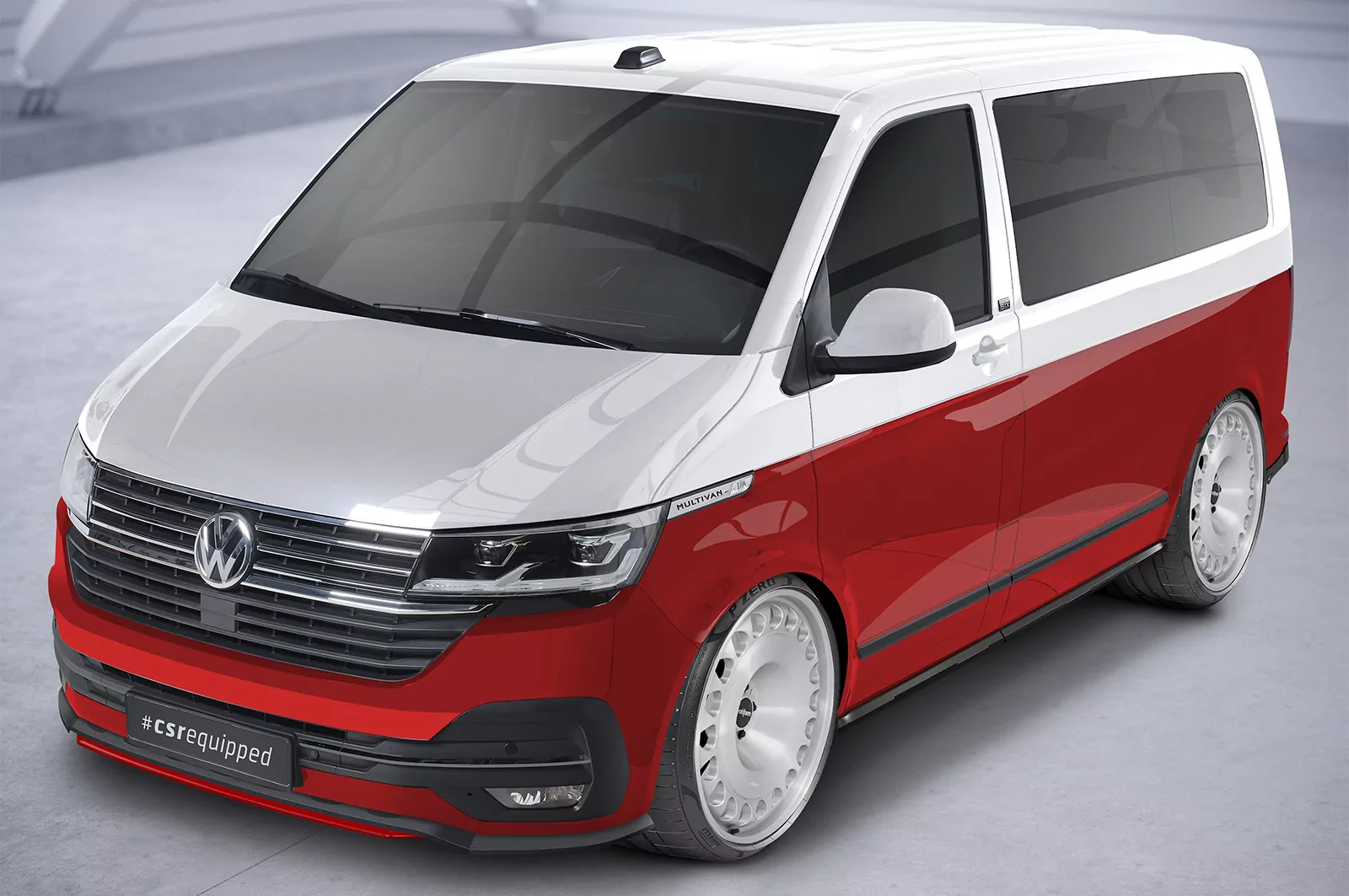 Cup-Spoilerlippe mit ABE für VW T6.1 CSL671 Schwarz Strukturiert