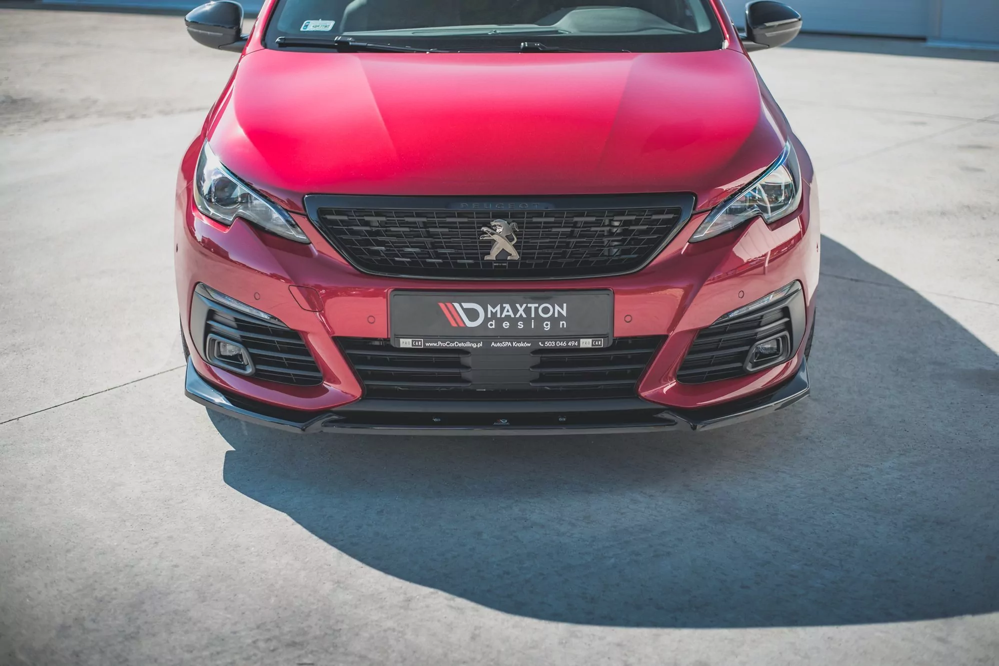 Front Ansatz V.1 Für Peugeot 308 GT Mk2 Facelift Schwarz Hochglanz
