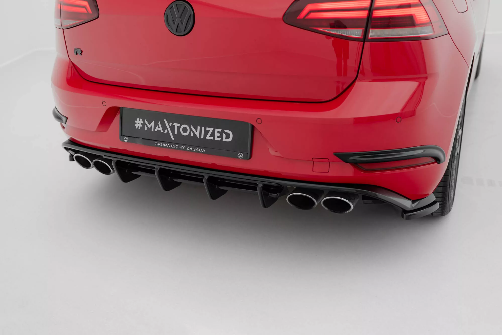Diffusor Heck Ansatz Für Volkswagen Golf R Hatchback R Mk7 Facelift Schwarz Hochglanz