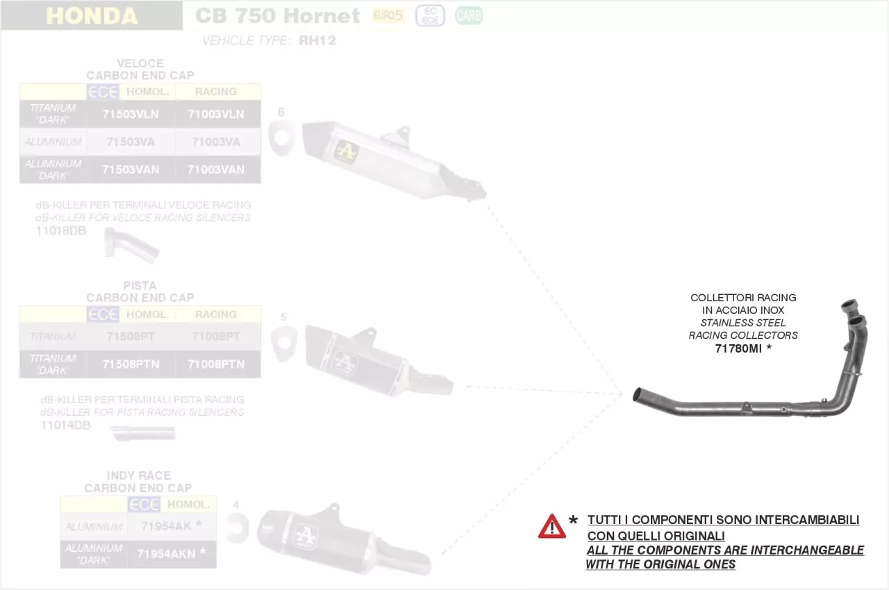 ARROE Krümmer HONDA CB 750 Hornet 23-