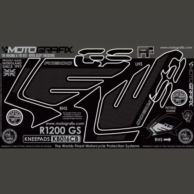Motografix Tankschutz Knie Pads BMW R1200 GS 2017- KB016CB