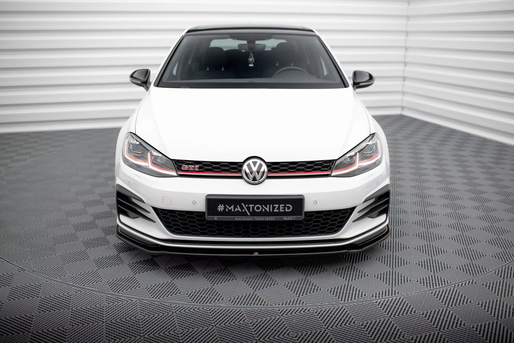 Front Ansatz Passend Für V.2 Passend Für VW GOLF 7 GTI FL Schwarz Hochglanz Schwarz Hochglanz