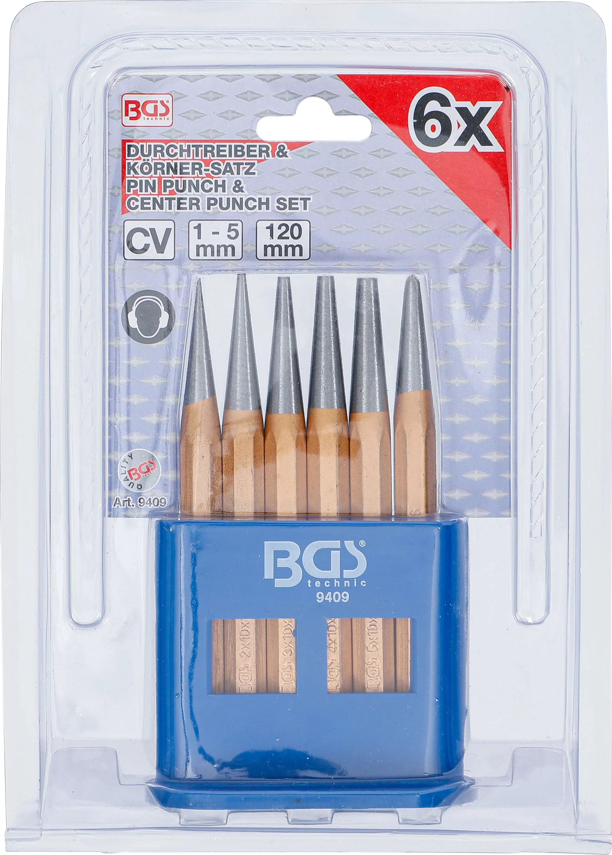 Durchtreiber-/ Körner-Satz | 120 mm | 1 - 5 mm | 6-tlg.