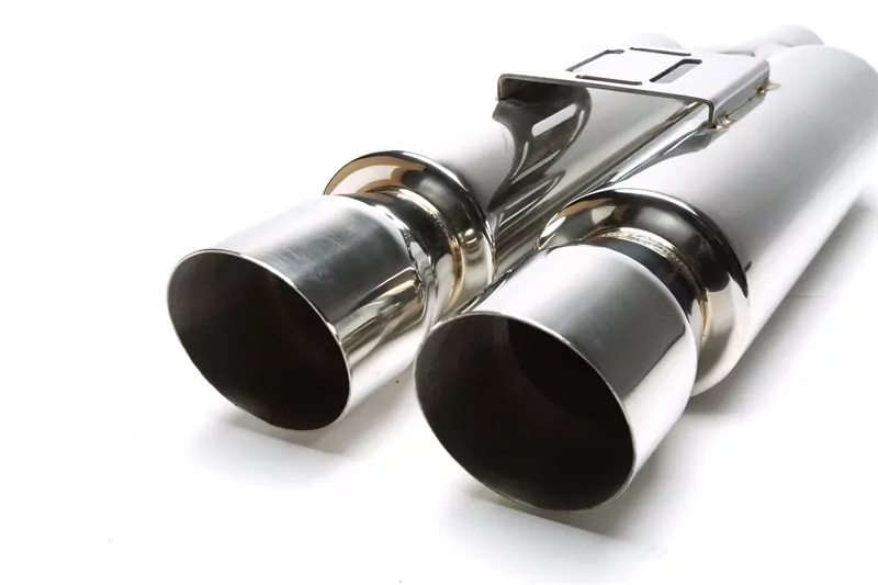 TA Technix Edelstahl Sportendschalldämpfer universal 2 x 88 x 90mm oval / scharf / angeschrägt