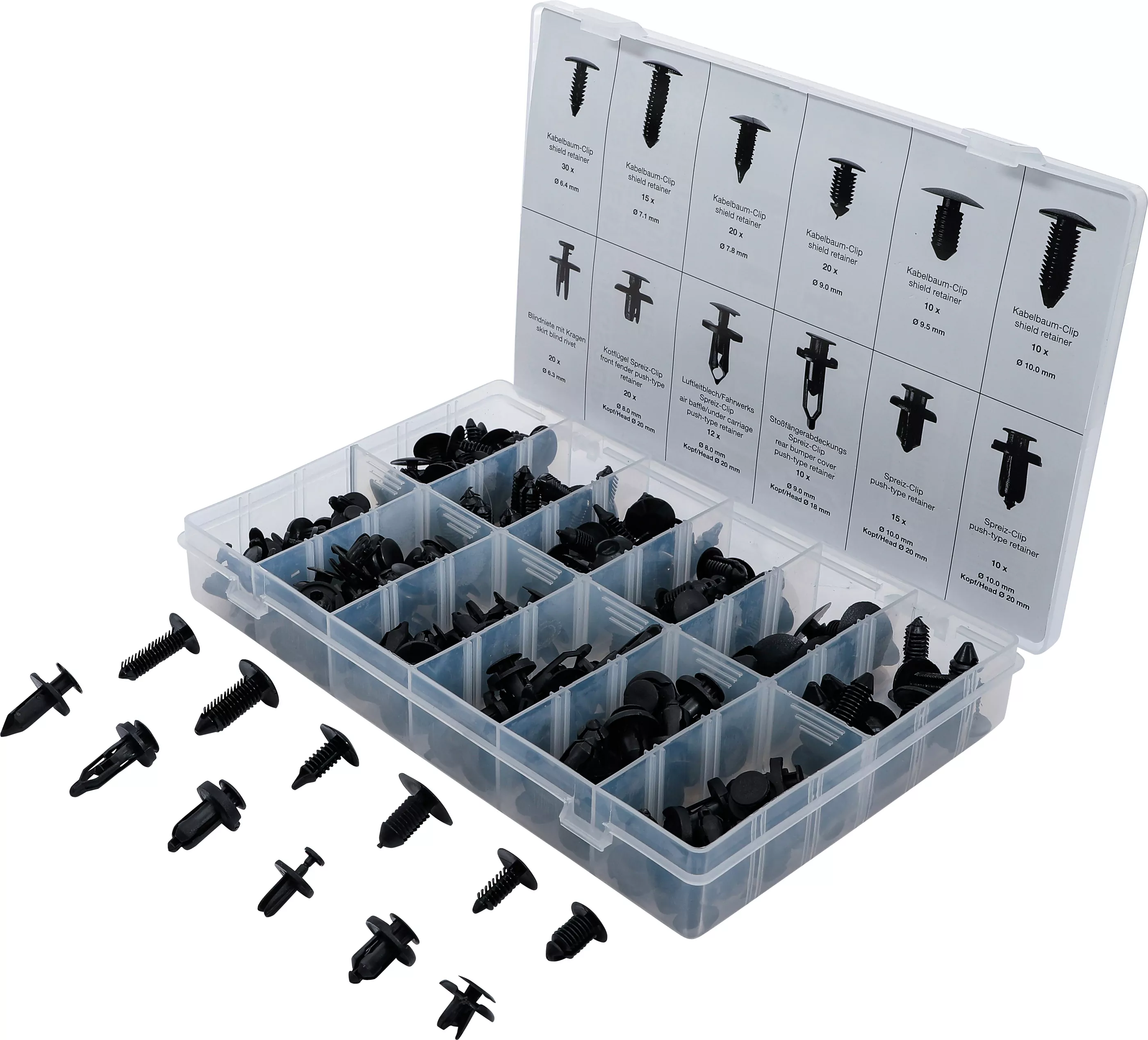 Kfz-Befestigungsclip-Sortiment | universal | 192-tlg.