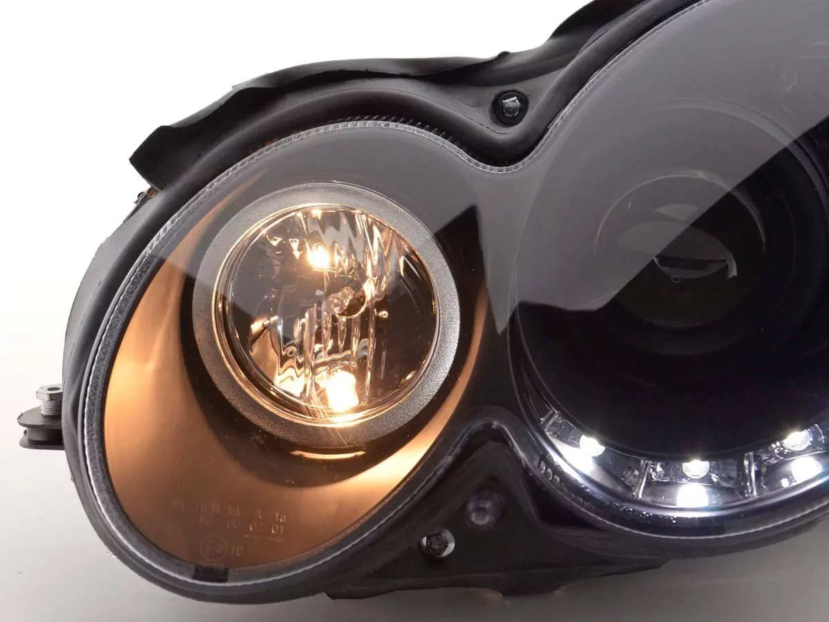 Scheinwerfer Set Daylight LED TFL-Optik Mercedes CLK Typ W209 Bj. 04-09 schwarz