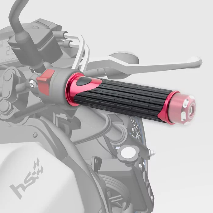 Alu/gummi-griffe | D-version | Rot | 22 Mm | Länge: 125 Mm | Ende Offen