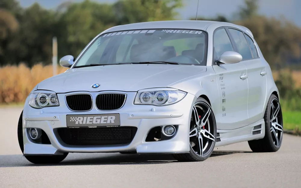 Rieger Spoilerstoßstange für BMW 1er E87  (187 / 1K2/1K4) - 4-tür. 09.04-03.07 (bis Facelift) carbon optik