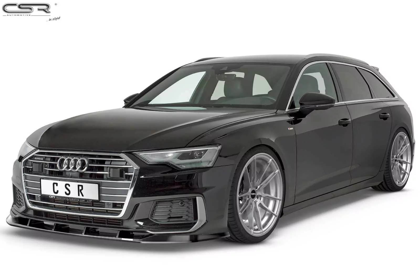 Cup-Spoilerlippe mit ABE für Audi A6 C8 4K S-Line / S6 C8 4K CSL413-M Carbon Look (matt)