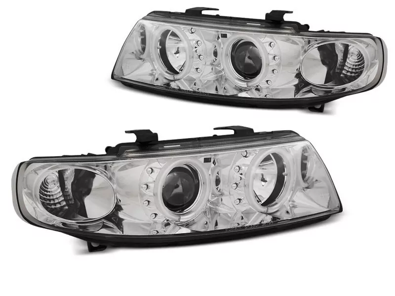 HEADLIGHTS ANGEL EYES CCFL CHROME fits SEAT LEON / TOLEDO 04.99-08.04