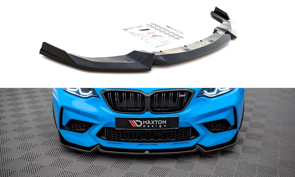 Front Ansatz V.2 Für BMW M2 Competition F87 Schwarz Hochglanz