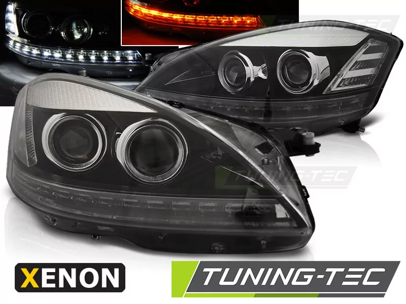 XENON HEADLIGHTS DAYLIGHT BLACK fits MERCEDES W221 05-09  