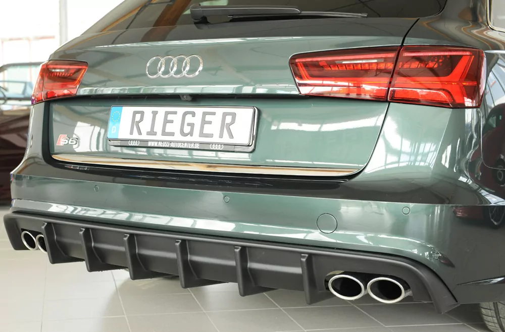 Rieger Heckeinsatz (für Fzg. mit AHK) matt schwarz für Audi A6 S6 (4G/C7) Lim. 09.14- (ab Facelift)