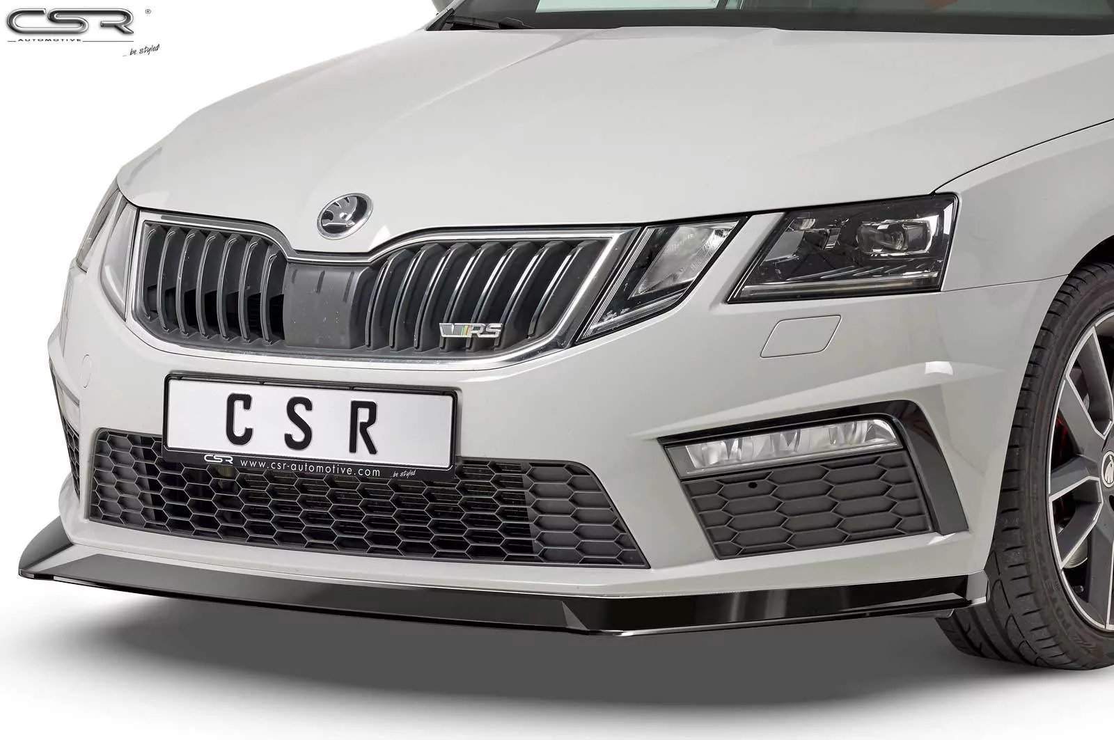 Cup-Spoilerlippe mit ABE für Skoda Octavia III (5E) RS CSL389 Strukturiert (schwarz matt)