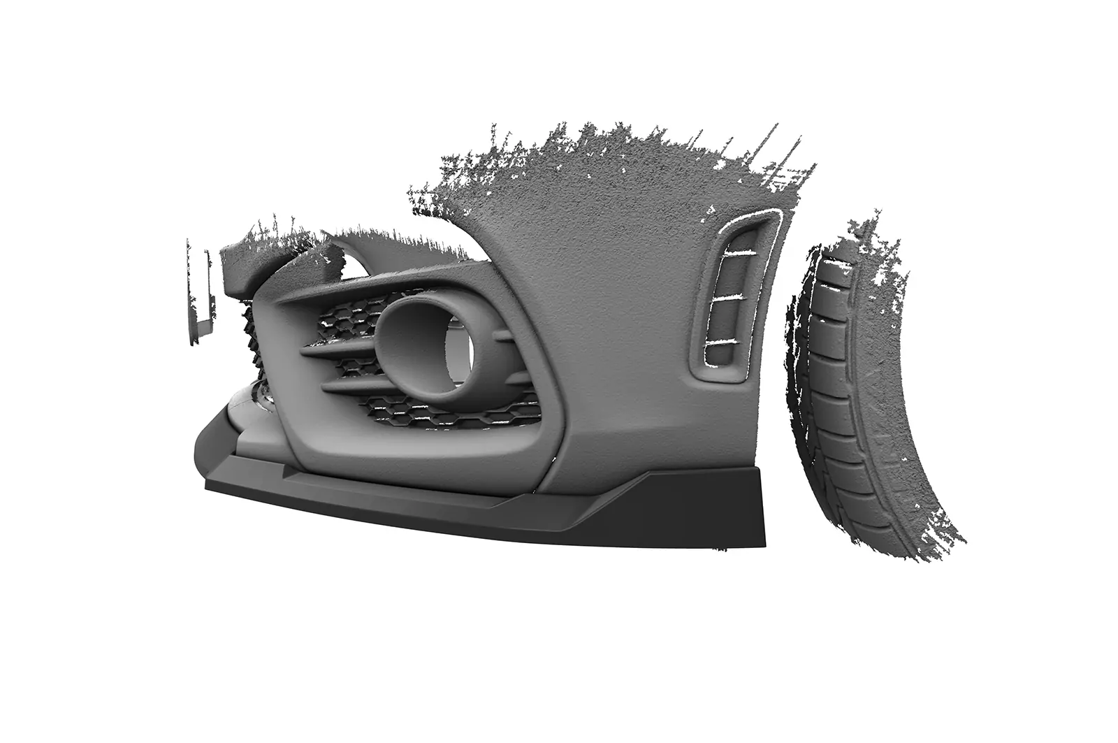 Cup-Spoilerlippe mit ABE für Fiat Abarth 124 Spider CSL824 Schwarz Strukturiert