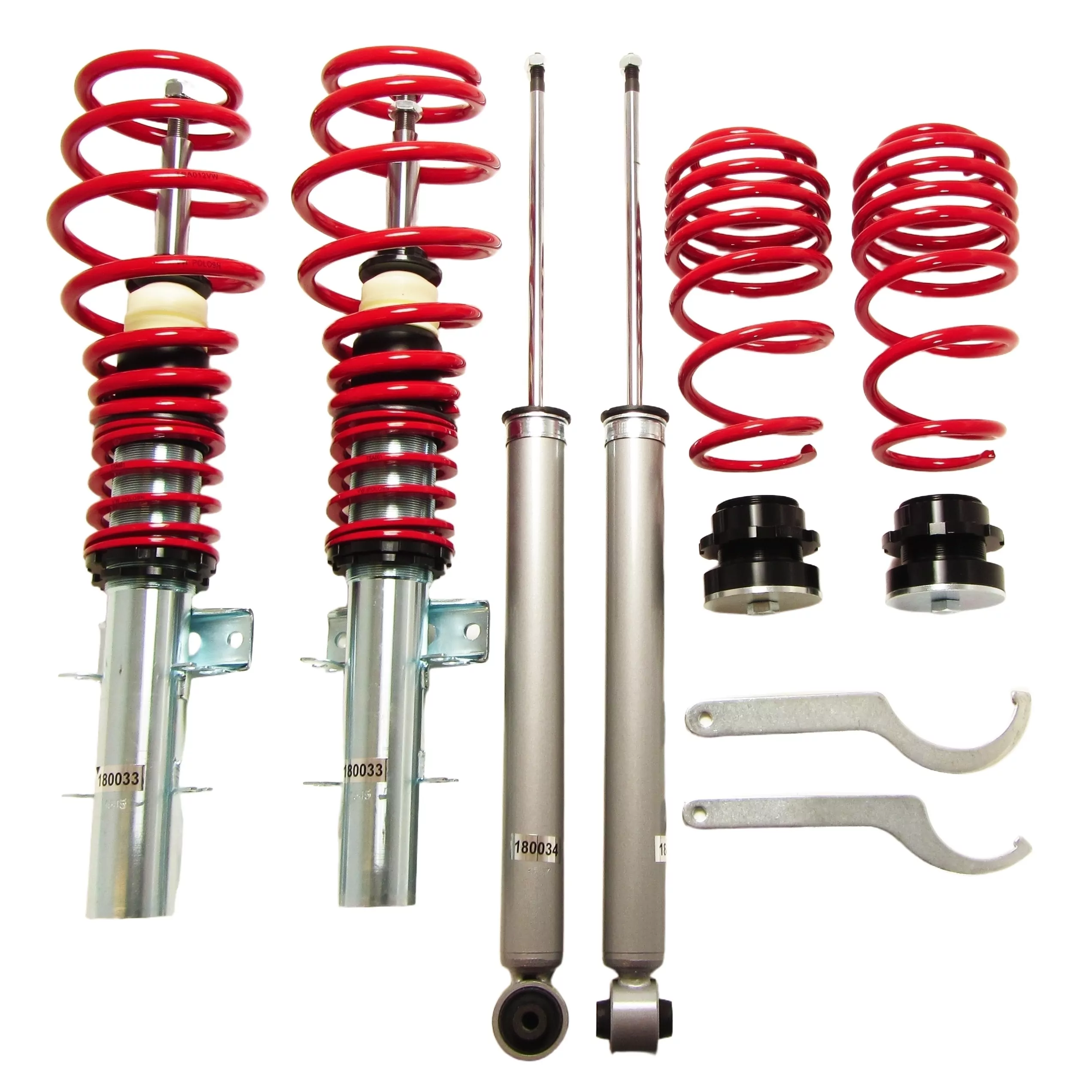 Redline Gewindefahrwerk, VW Polo 9N/ 9N2/ 9N3/ Fox 5Z 1.2/ 1.4/ 1.6/ 1.8T & 1.4 TDi/ 1.9SDi/ 1.9TDi, 4.02-09, Gewinde/ Feder (mit Teilegutachten)