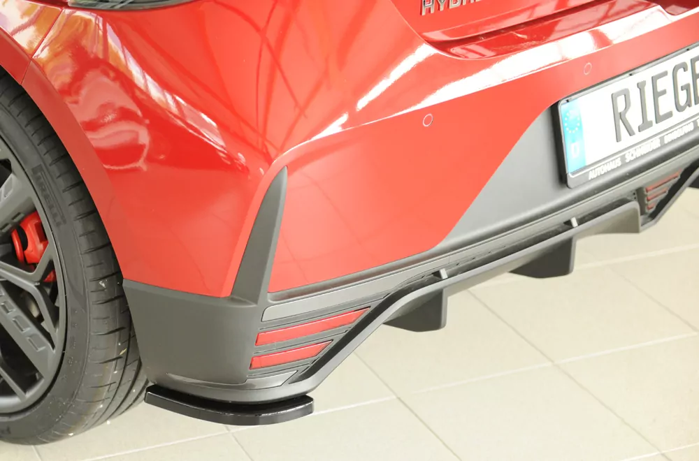 Rieger Heckschürzenansatz seitlich links glanz schwarz für Hyundai i20 N-Performance  (BC3) 5-tür. (Schrägheck) 04.21-