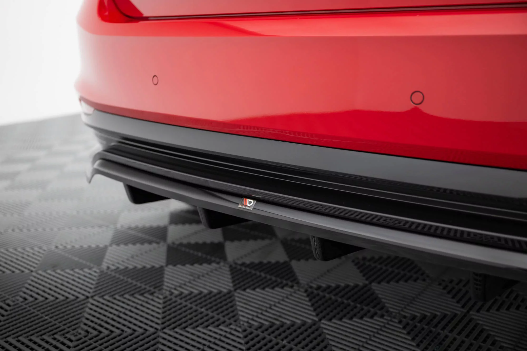 Hinten Splitter (mit Einem Vertikalem Balken) Skoda Fabia Monte Carlo Mk4 Schwarz Hochglanz