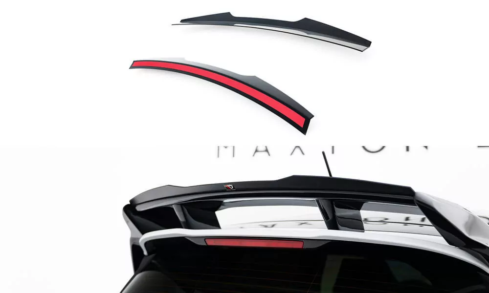 Spoiler CAP Für Ford Fiesta ST / ST-Line Mk8 / Mk8 Facelift (Für Spoiler FO-FI-8-ST-FH1FP) Schwarz Hochglanz