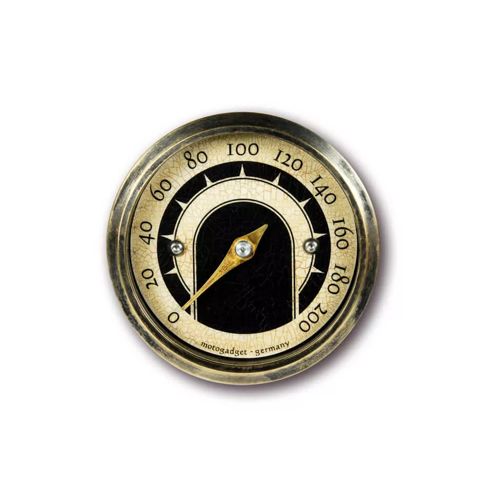 motogadget Analog Tacho mst vintage, mit Messingring mit ABE