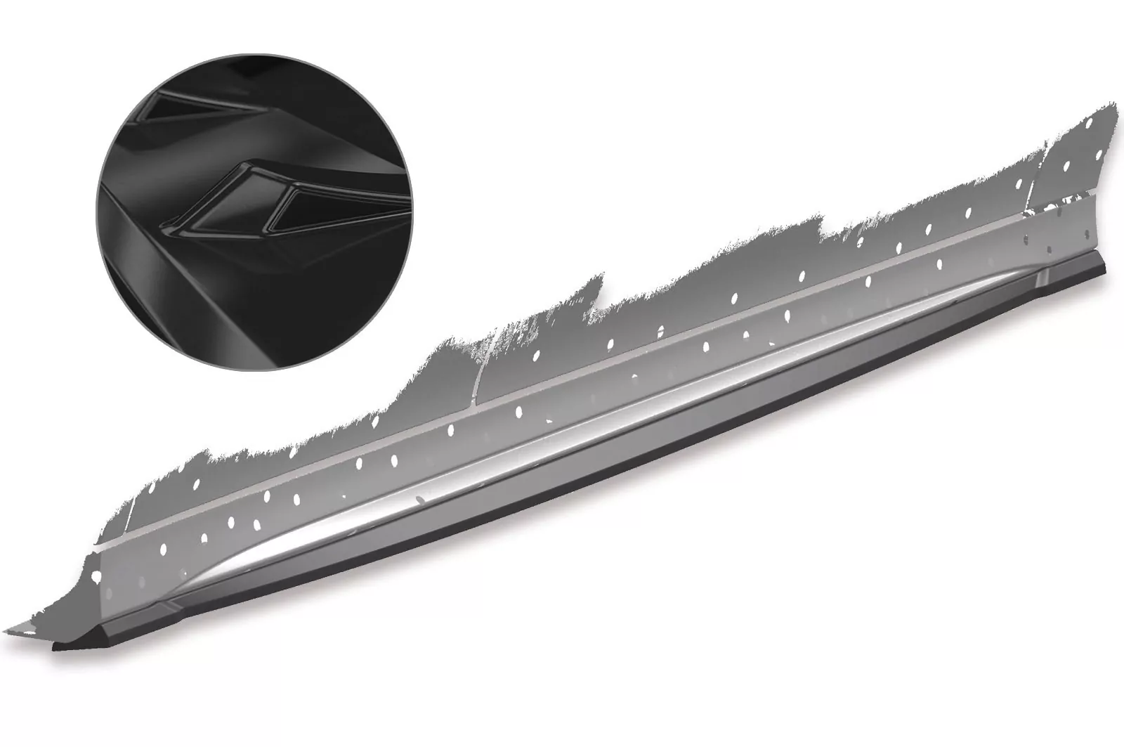 Seitenschweller für Mercedes Benz CLA C118 / X118 AMG-Line Glossy (schwarz hochglanz)