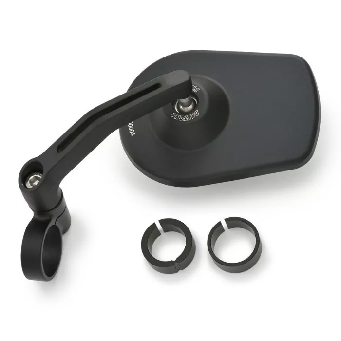 Lenkerendenspiegel "D-MIRROR-5" | Alu | schwarz |  118 x 86mm | Klemmung: 30mm | E-geprüft