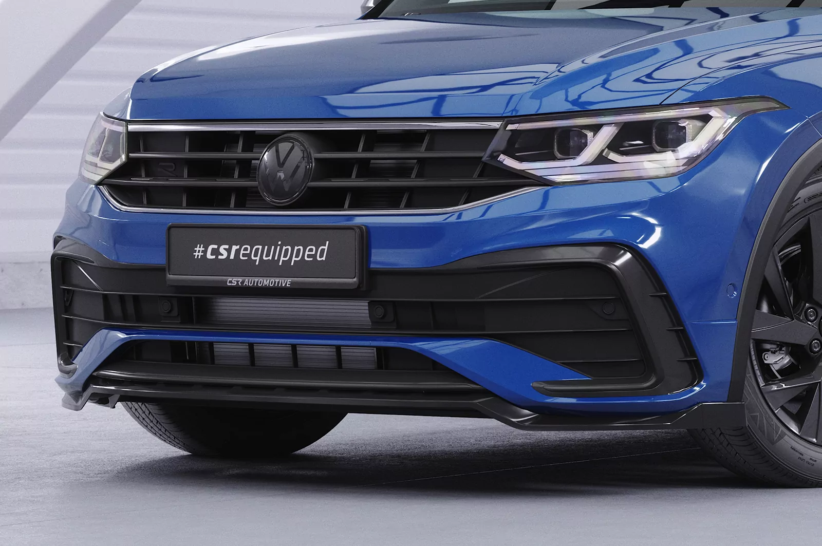 Cup-Spoilerlippe mit ABE für VW Tiguan II (Typ AD1) R-Line CSL475 Schwarz Strukturiert