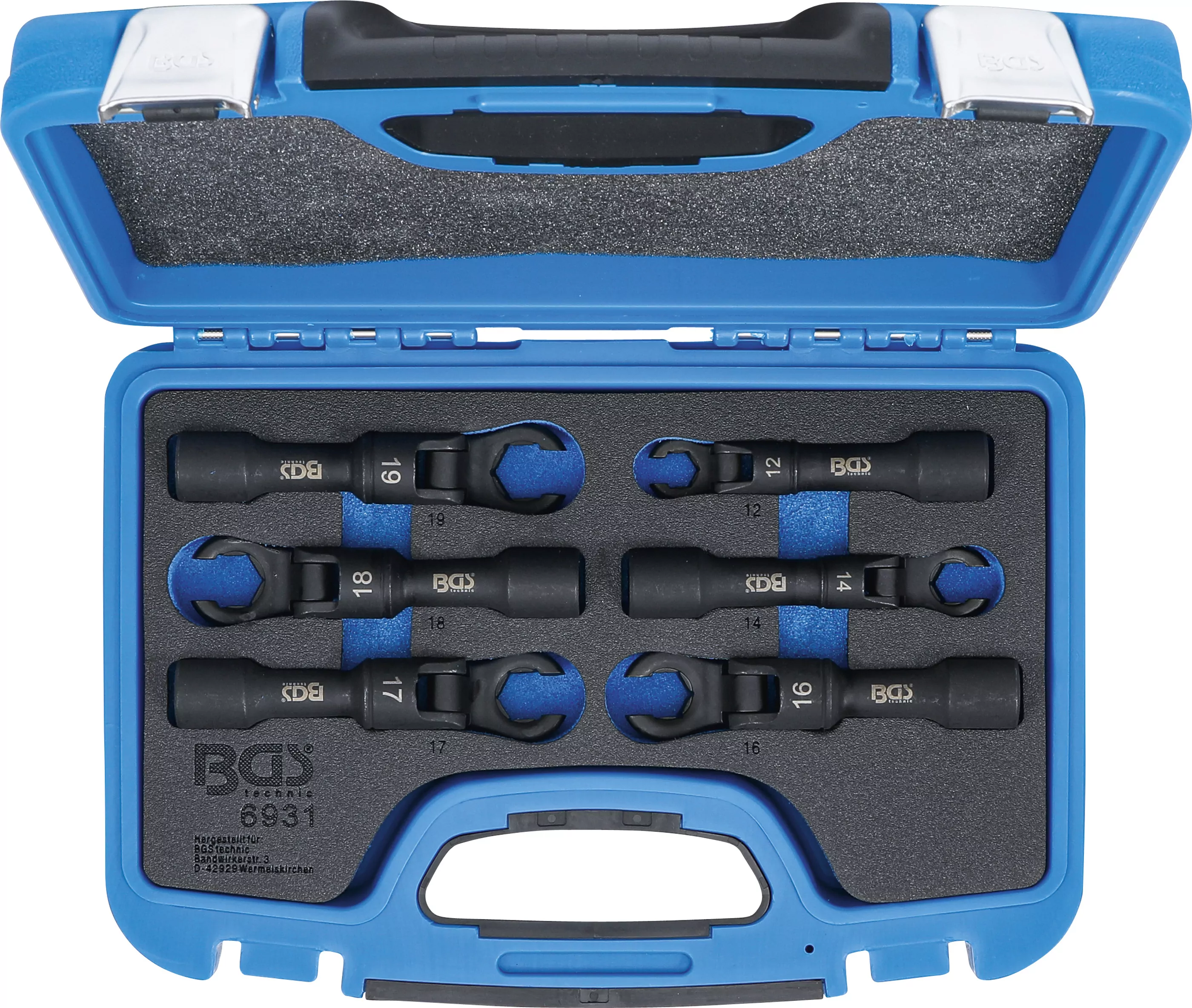 Hahnenfußschlüssel-Satz | Antrieb Innenvierkant 12,5 mm (1/2") | flexibel | 6-tlg.