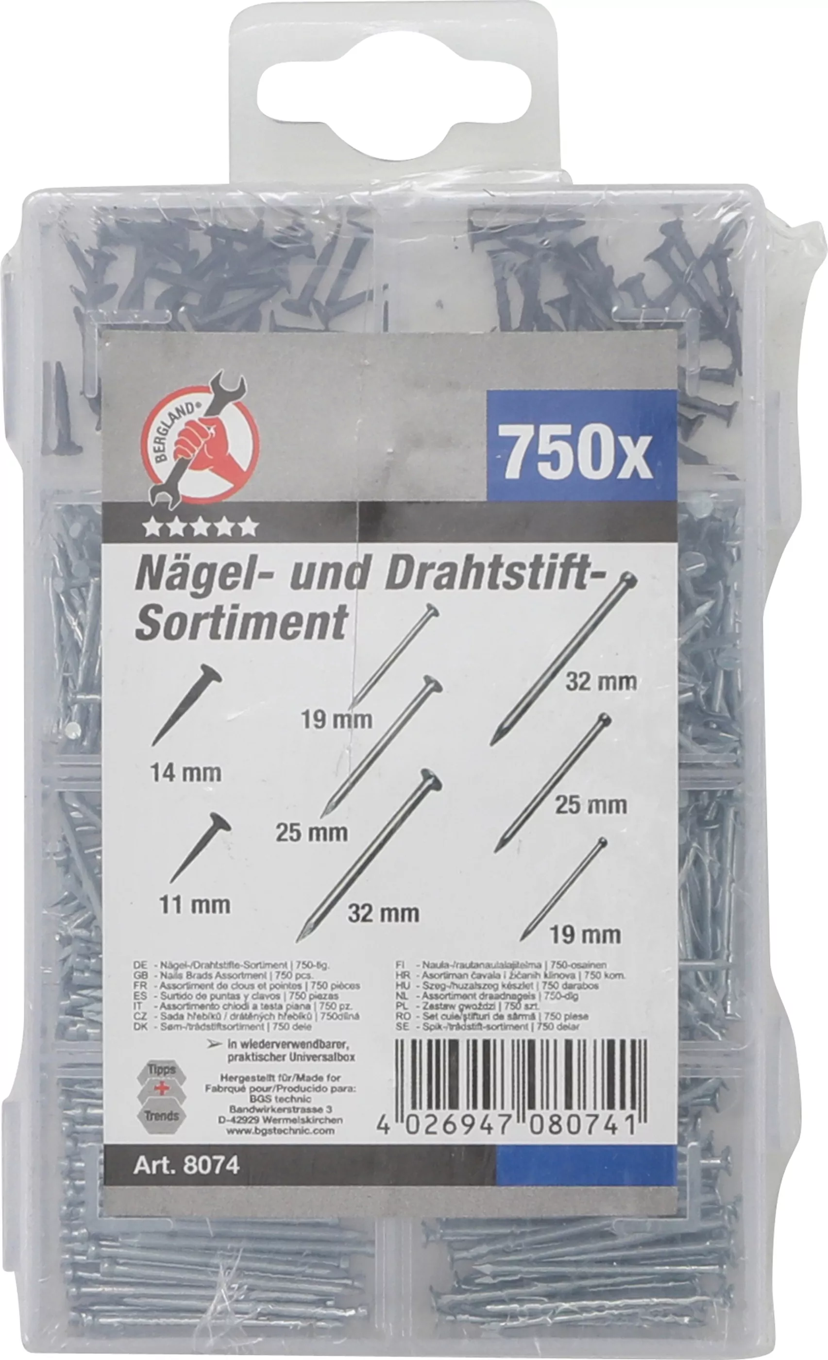 Nägel-/Drahtstifte-Sortiment | 750-tlg.
