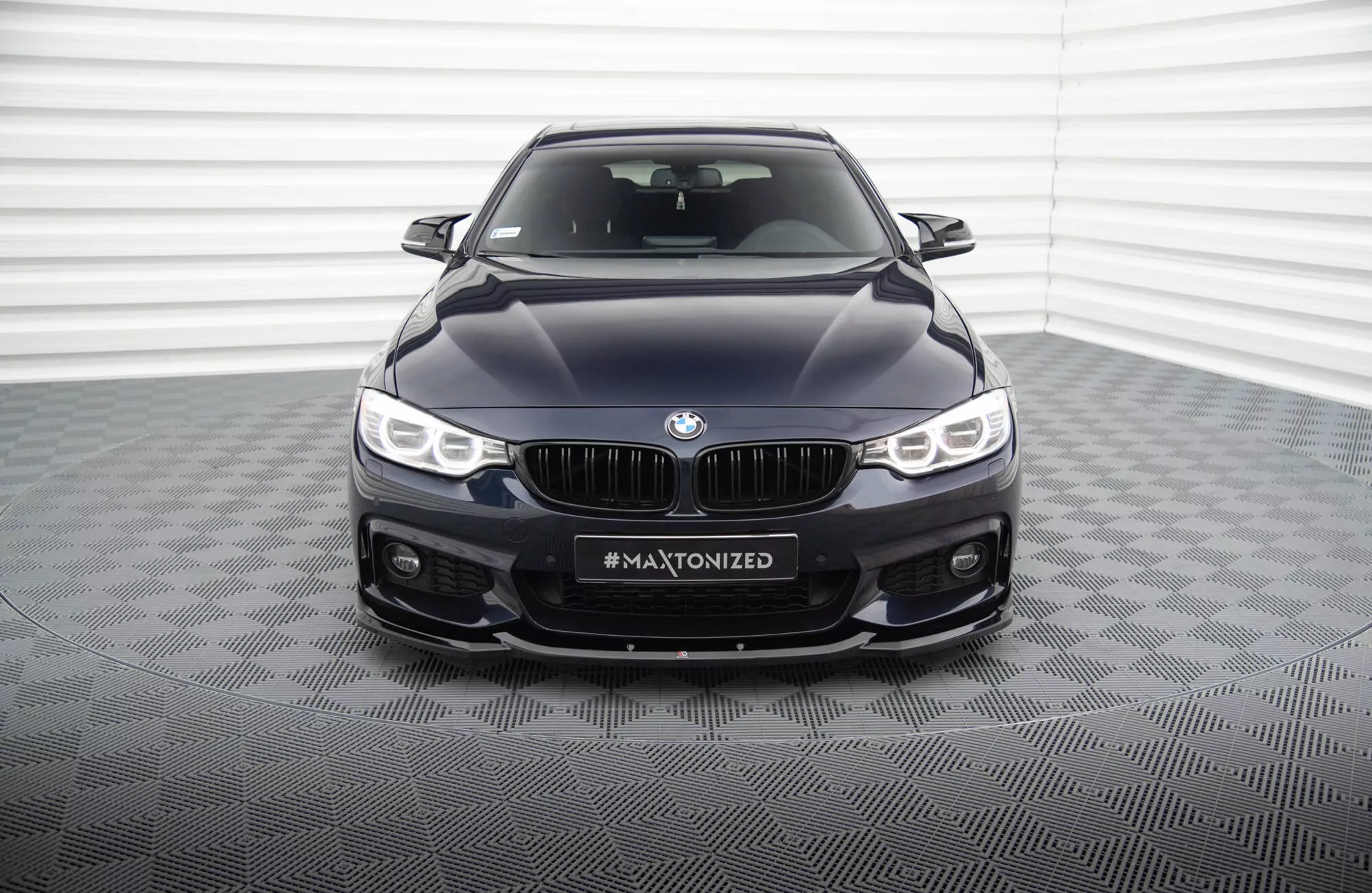 Front Ansatz V.6 Für BMW 4er Coupe / Gran Coupe / Cabrio M-Paket F32 / F36 / F33 Schwarz Hochglanz