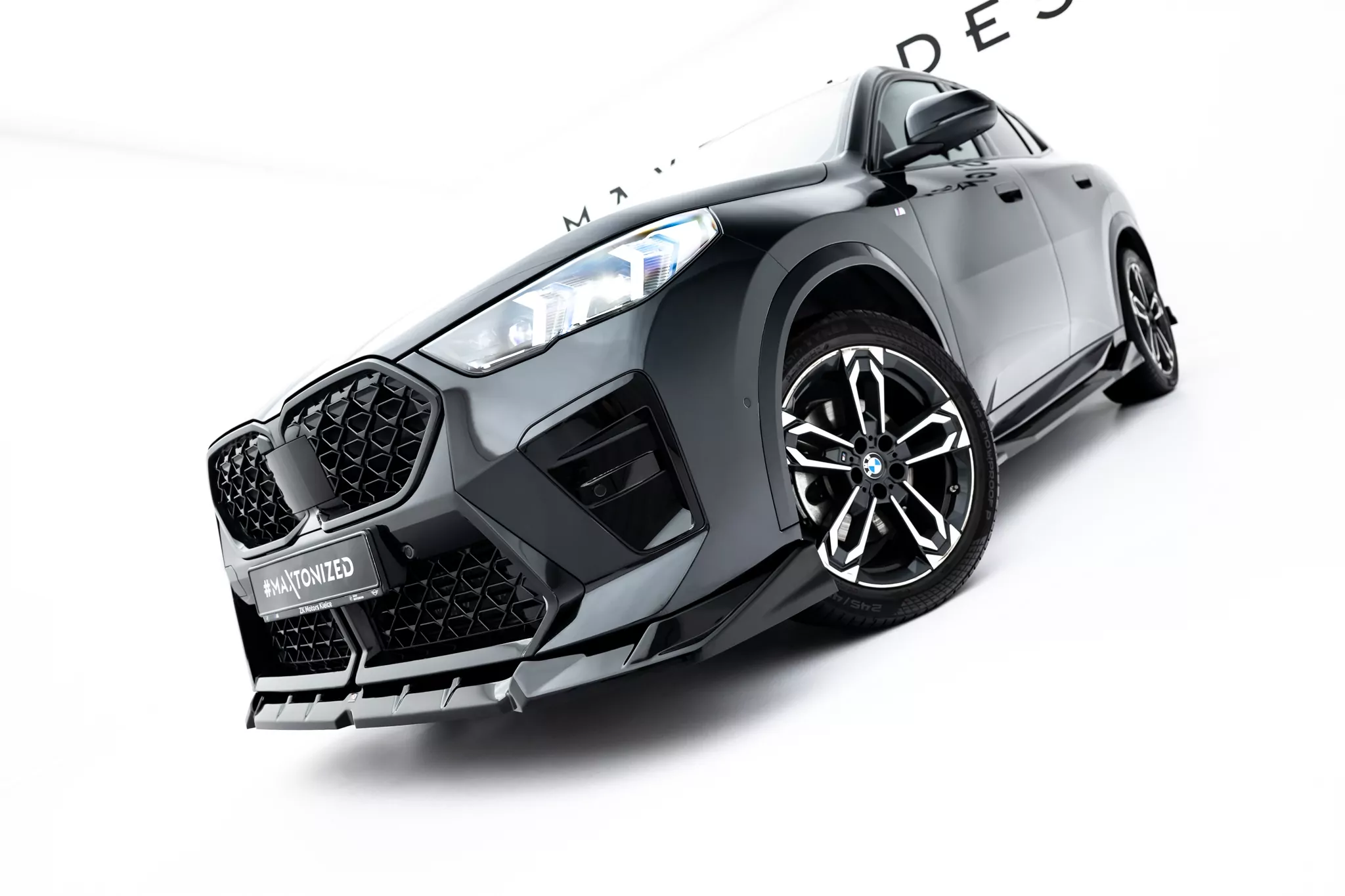 Front Ansatz Für BMW X2 M-Paket U10 Schwarz Hochglanz
