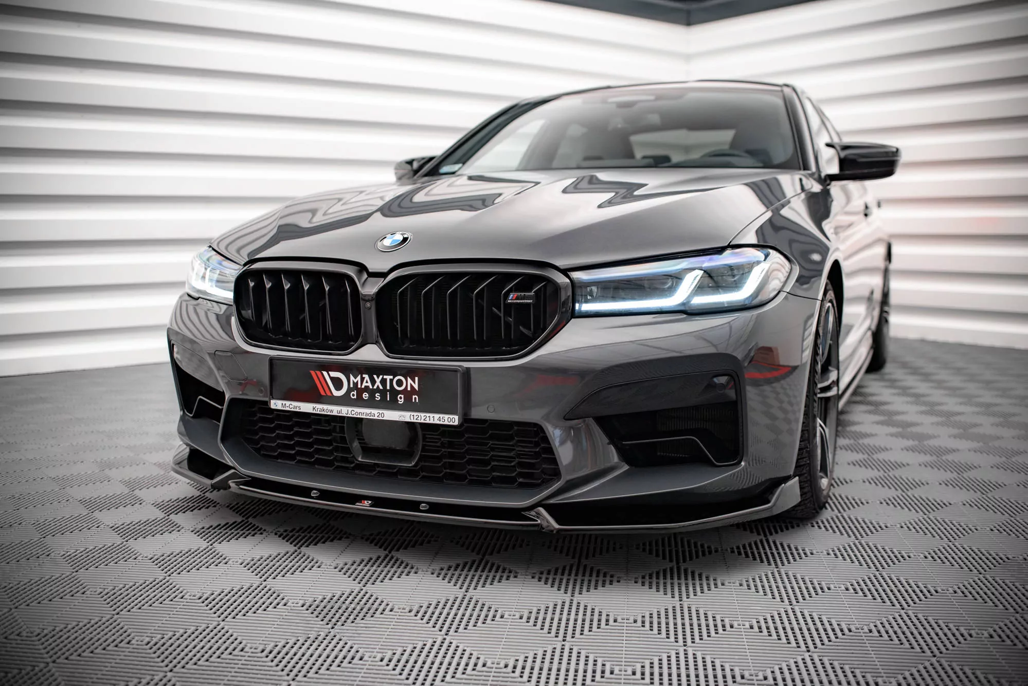 Front Ansatz V.1 Für BMW M5 F90 Facelift Schwarz Hochglanz