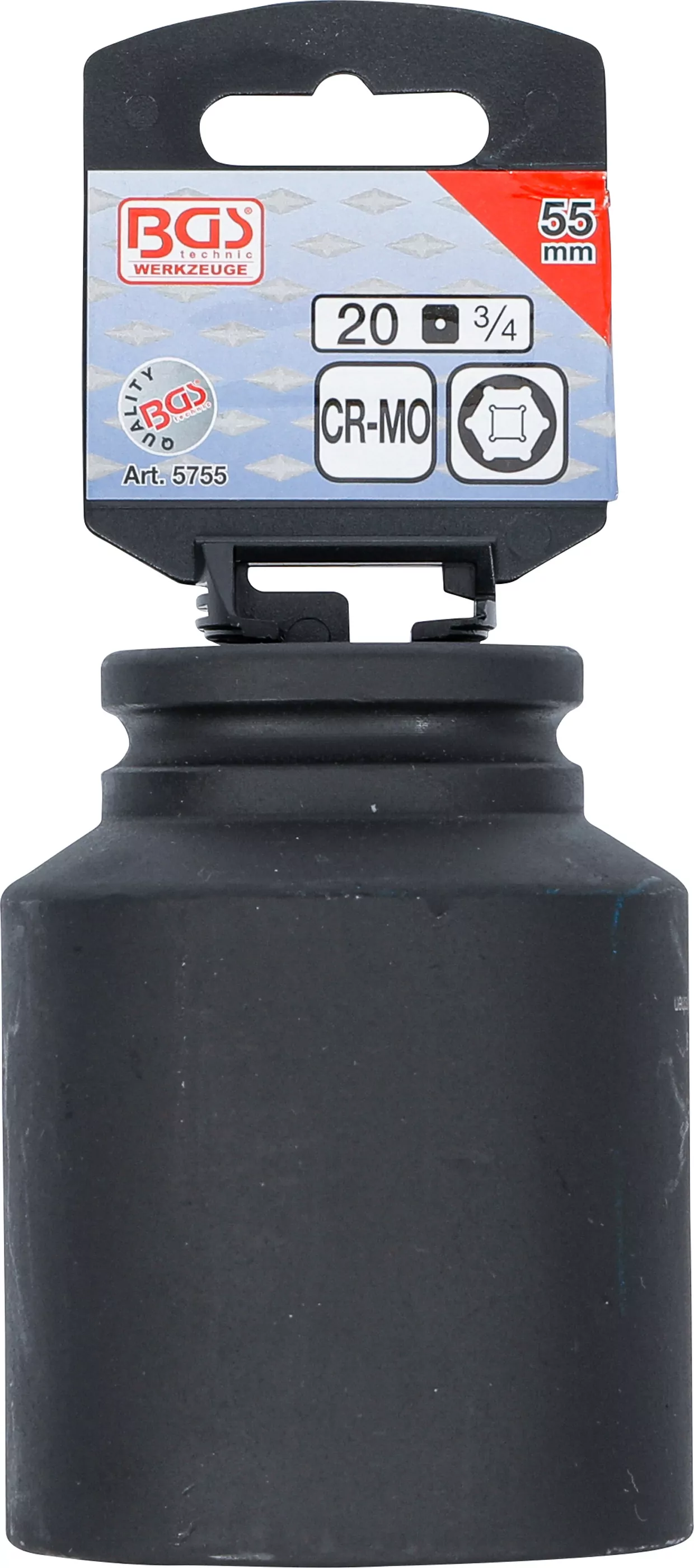 Kraft-Steckschlüssel-Einsatz Sechskant, tief | Antrieb Innenvierkant 20 mm (3/4") | SW 55 mm