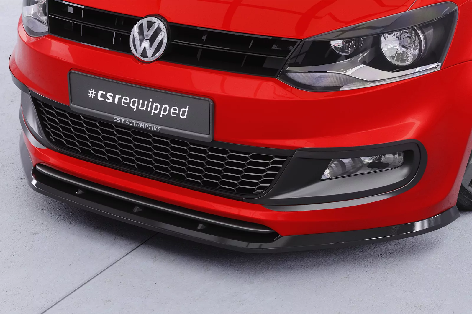 Cup-Spoilerlippe mit ABE für VW Polo V (Typ 6R, 6C) R-Line CSL400 Strukturiert (schwarz matt)