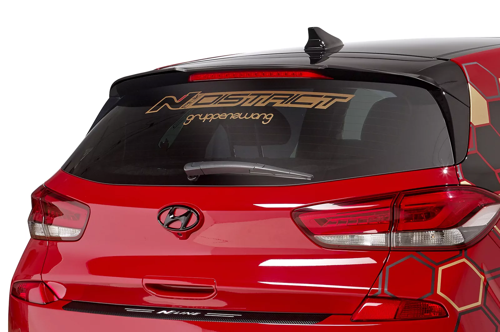 Heckflügel mit ABE für Hyundai I30 (PD) Schrägheck HF862 Schwarz Strukturiert