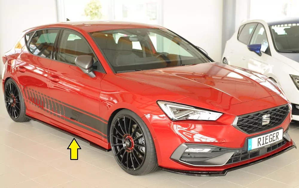 Rieger Seitenschweller rechts ansatz matt schwarz für Seat Leon (KL) 5-tür. (ST/Sportstourer) 09.20-06.24 (bis Facelift)