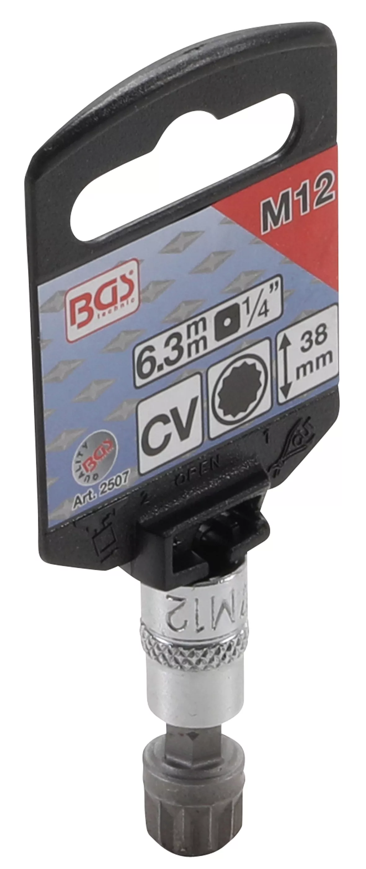 Bit-Einsatz | Antrieb Innenvierkant 6,3 mm (1/4") | Innenvielzahn (für XZN) M12