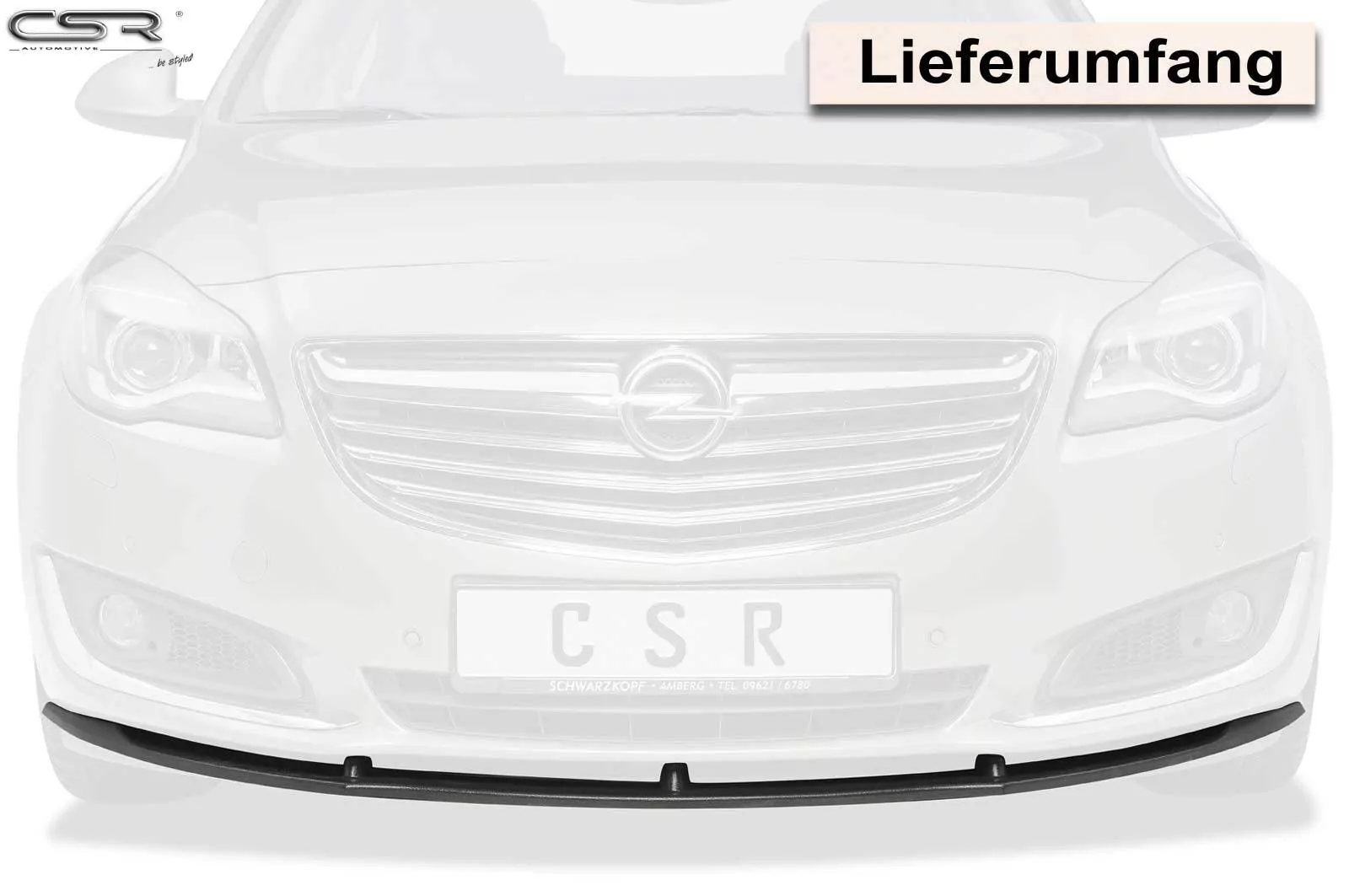 Cup-Spoilerlippe mit ABE für Opel Insignia A CSL131 Strukturiert (schwarz matt)