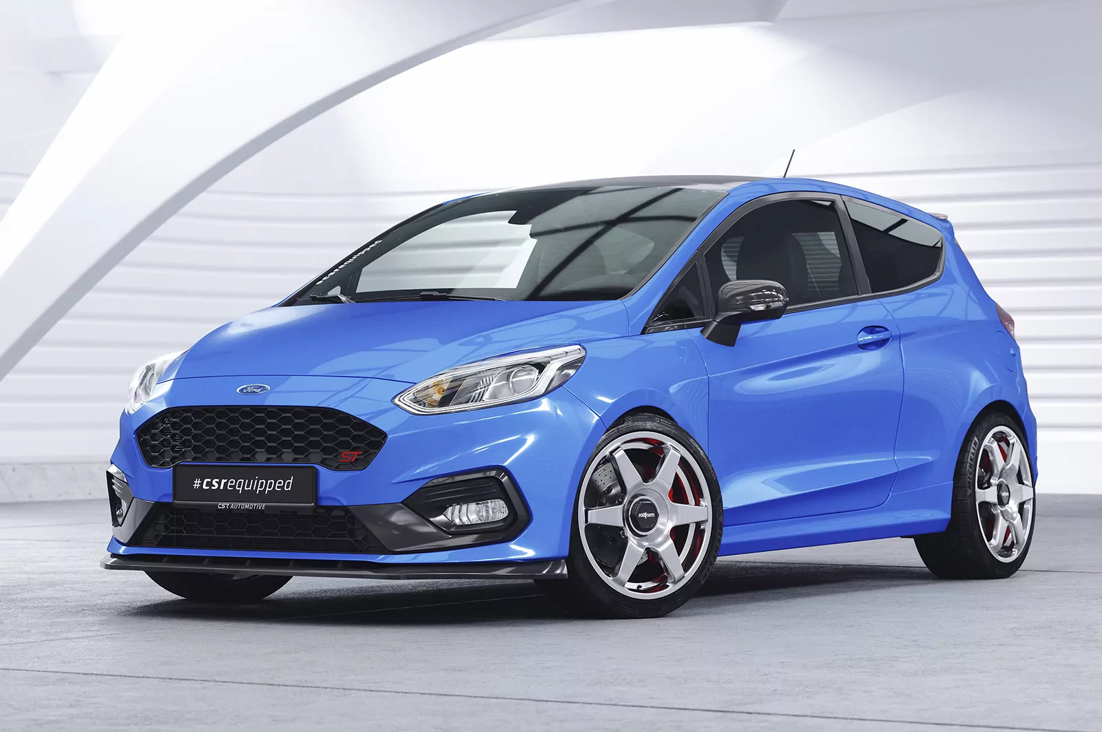 Cup-Spoilerlippe mit ABE für Ford Fiesta MK8 ST/ST-Line CSL409 Strukturiert (schwarz matt)