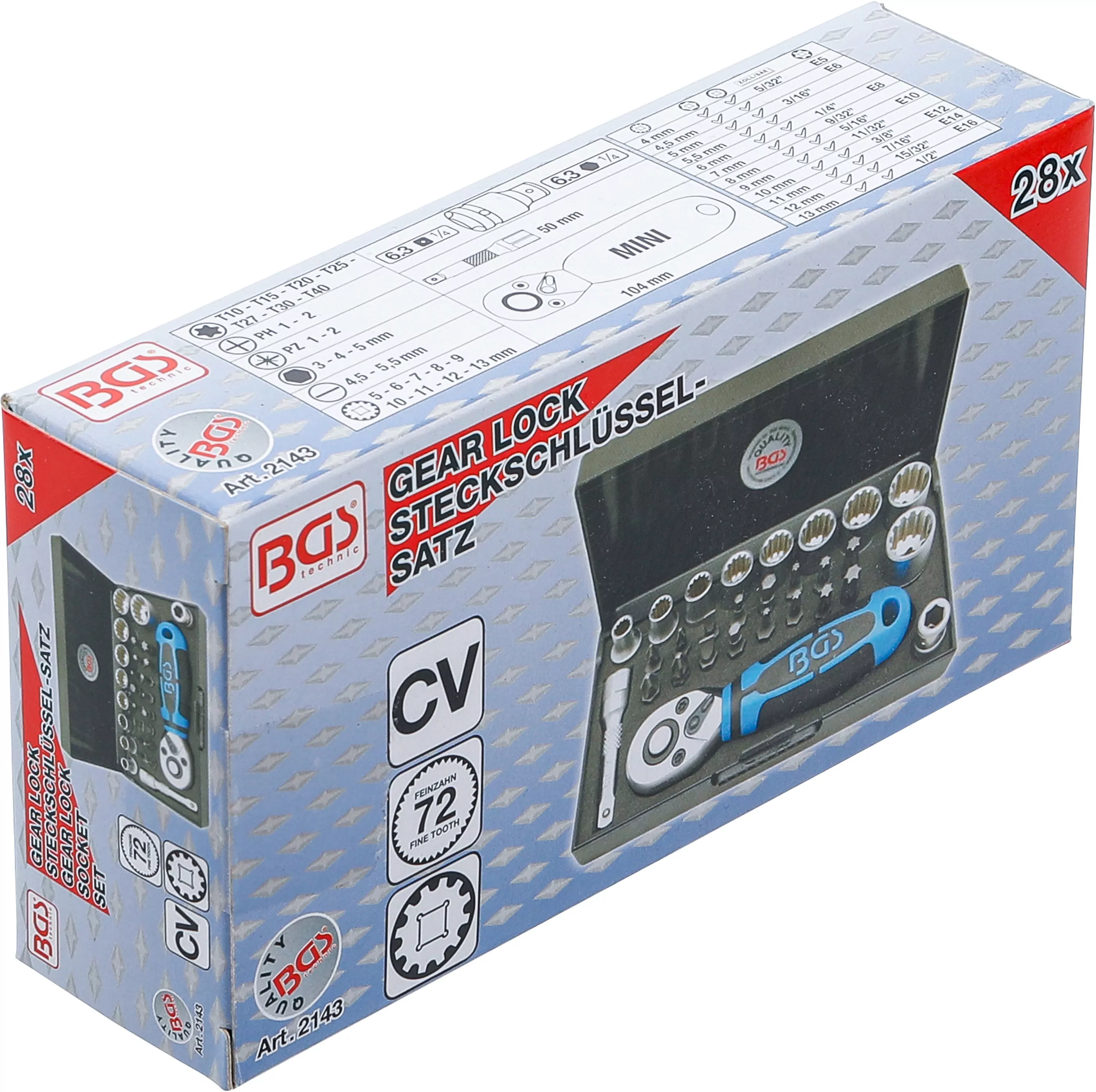 Steckschlüssel-Satz | Antrieb 6,3 mm (1/4") | 28-tlg.