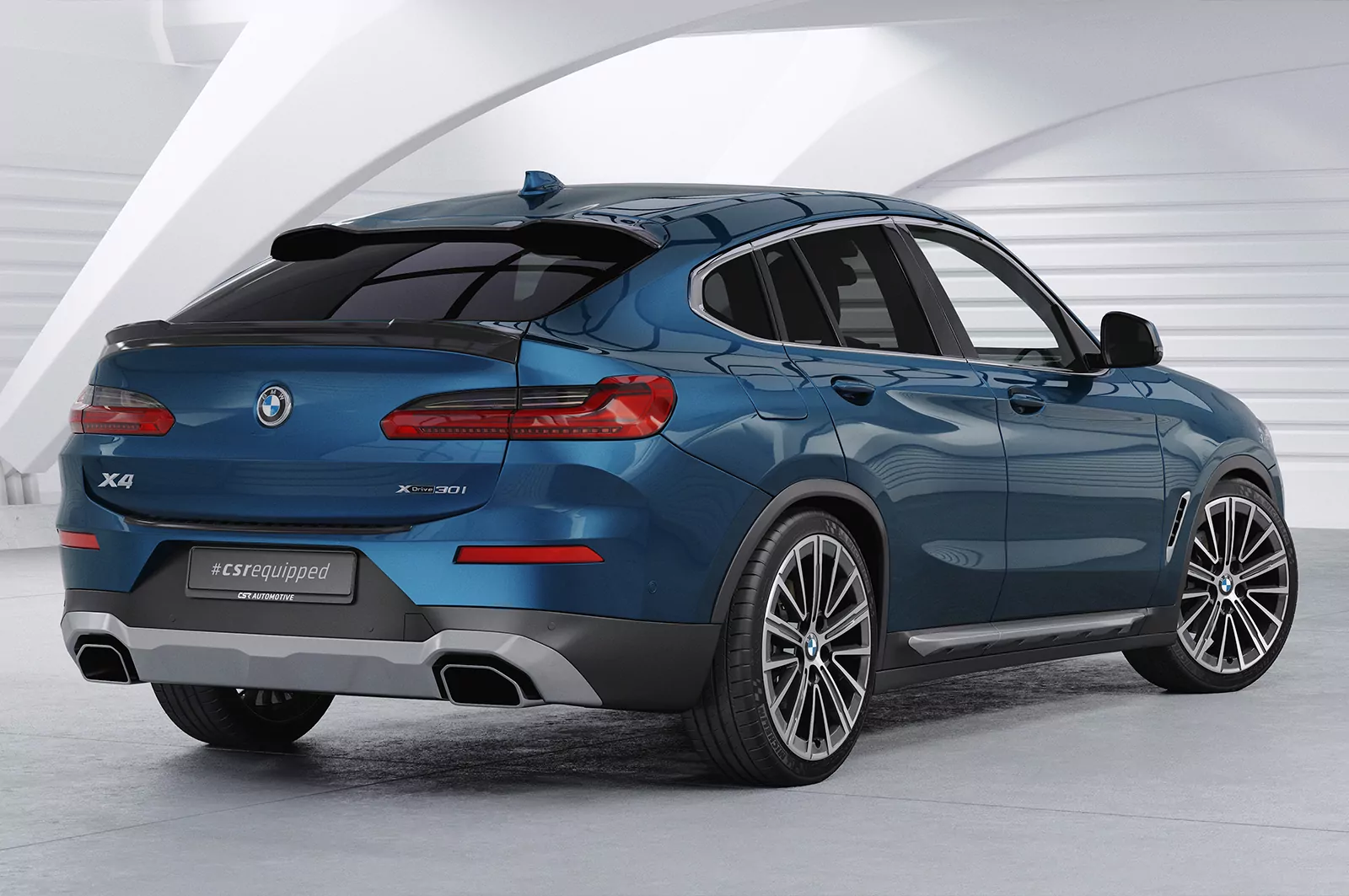 Heckflügel mit ABE für BMW X4 G02 HF932 Schwarz Strukturiert