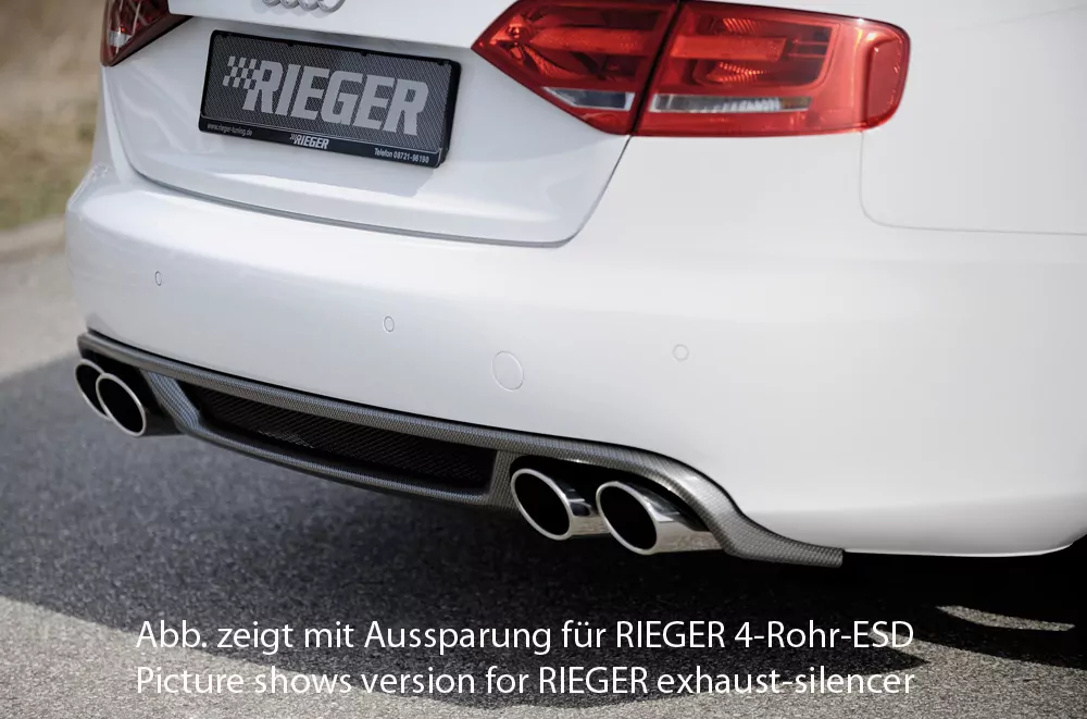 Rieger Heckeinsatz für Audi A4 (B8/B81) - Avant 11.07-12.11 (bis Facelift) carbon optik