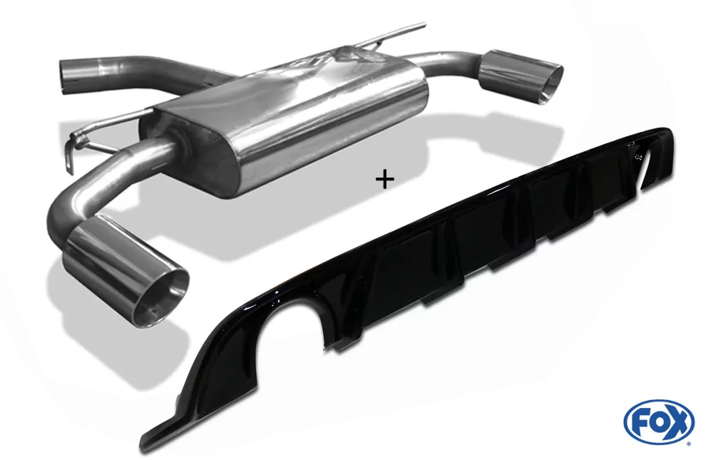 VW Golf VII Facelift Einzelradaufhängung - Einsatz schwarz  Endschalldämpfer rechts/links - 1x114 Typ 25 rechts/links inkl. Heckeinsatz schwarz lackiert