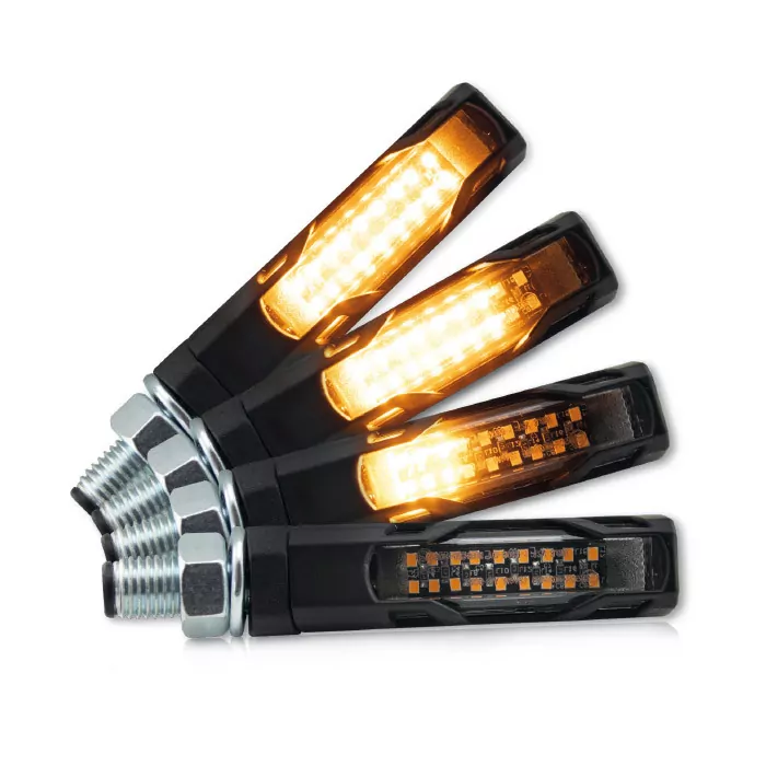 Smd-blinker Evo | Sequenziell | Schwarz | Alu | Getönt |paar | M10 | L 58 X T 16 X H 16mm | E-gepr