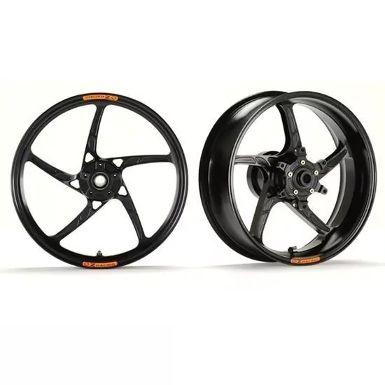 OZ Piega Aluminium Satz in schwarz glänzend für Kawasaki Z1000 (R Edition) ZRT00F / ZRT00H 2014-2020